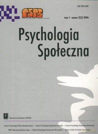Psychologia społeczna 2(2) 2006 [KSIĄŻKA]