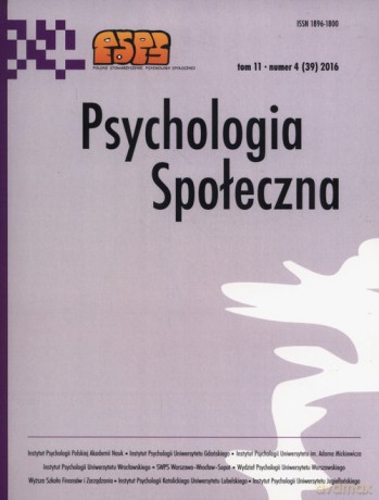 Psychologia społeczna 4/2016 [KSIĄŻKA]
