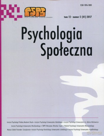 Psychologia Społeczna tom 12 nr 2 (41) 2017 [KSIĄŻKA]