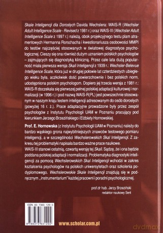 Skale Inteligencji dla Dorosłych Davida Wechslera WAIS-R oraz WAIS-III - Elżbieta Hornowska [KSIĄŻKA]