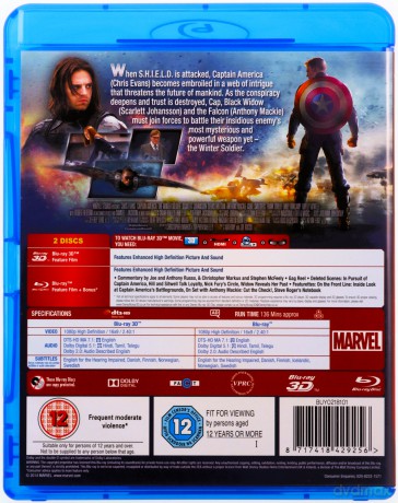 Captain America The Winter Soldier (Kapitan Ameryka: Zimowy żołnierz) [Blu-Ray 3D]+[Blu-Ray]