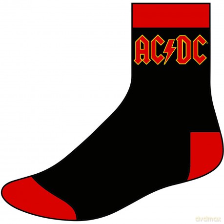 AC/DC: Classic Logo Black Sock UK Size 7-11 (Euro Sizes Approx Size 40-45)