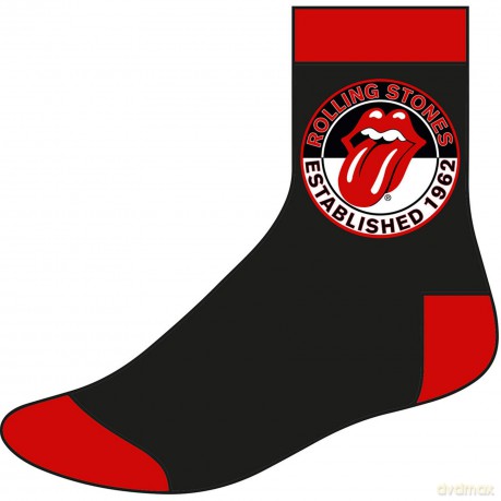 Rolling Stones: Established Black Sock UK Size 7-11 (Euro Sizes Approx Size 40-45)