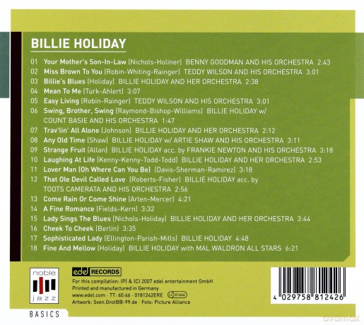 Billie Holiday: Billie's Blues [CD]
