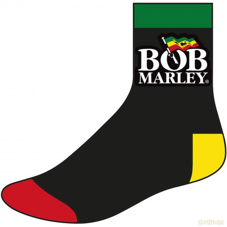 Bob Marley: Logo Black Sock UK Size 7-11 (Euro Sizes Approx Size 40-45)