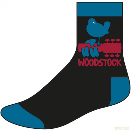 Woodstock: Logo Black Sock UK Size 7-11 (Euro Sizes Approx Size 40-45)