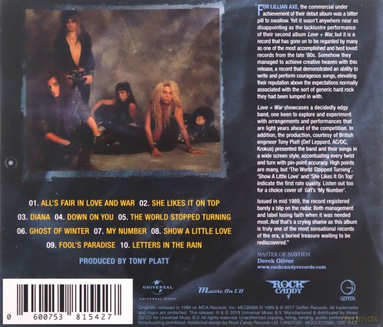 Lillian Axe: Love + War [CD]