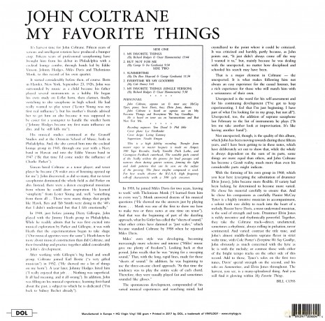 John Coltrane: My Favorite Things (Blue) [Winyl]