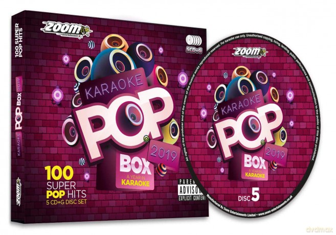 Zoom Karaoke: Pop Box 2019: A Year In Karaoke - Party Pack - 100 Songs [5CD]