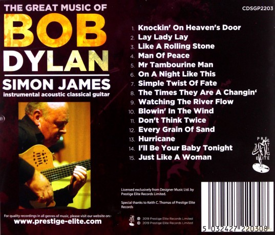 Simon James: The Great Music Of Bob Dylan [CD]
