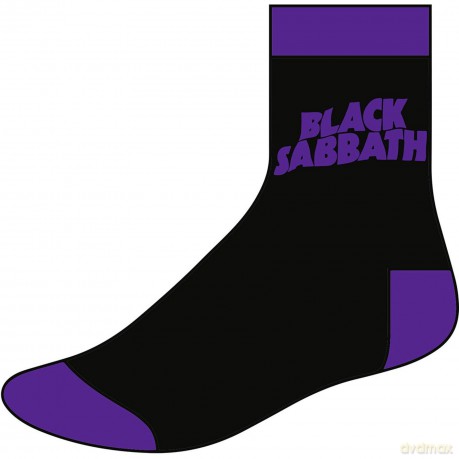 Black Sabbath: Wavy Logo Black Sock UK Size 7-11 (Euro Sizes Approx Size 40-45)