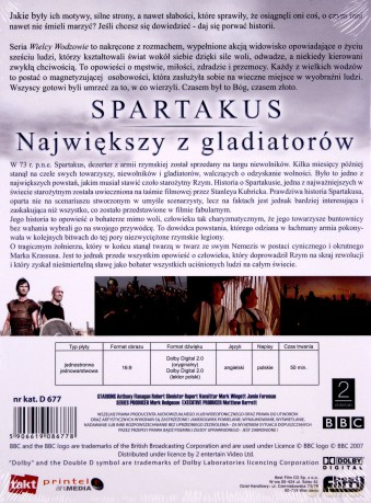 Kolekcja Wielcy Wodzowie: Spartakus (BBC) (digipack) [DVD]