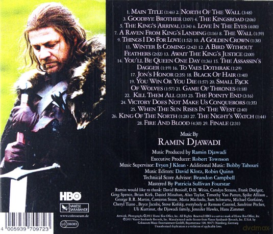 Game of Thrones Season 1 soundtrack (Gra o Tron. Sezon 1) (Ramin Djawi) [CD]