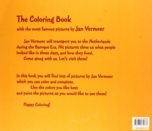 Coloring Book Jan Vermeer - Andrea Weissenbach [KSIĄŻKA]