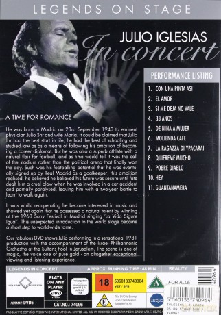 Legends On Stage - Julio Iglesias in concert: A Time For Romance [DVD]