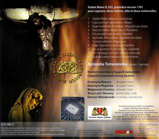 Cappella Gedanensis, Agnieszka Tomaszewsk: Stabat Mater [CD]