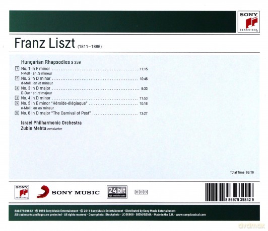 Zubin Mehta: Liszt: Hungarian Rhapsodies [CD]