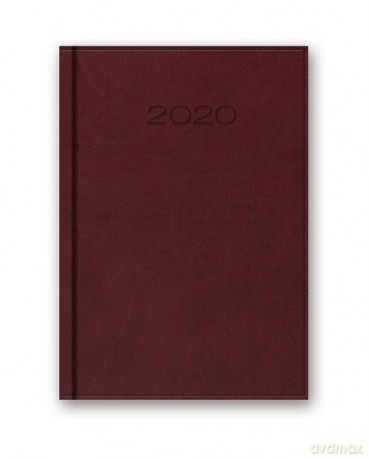 Kalendarz 2020 20-41D B6 dzienny bordowy [KALENDARZ]