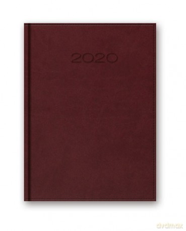 Kalendarz 2020 20-51D B5 dzienny bordowy [KALENDARZ]