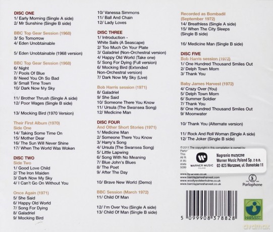 Barclay James Harvest: Taking Some Time On: The Parlophone Harvest Years (1968-73) [5CD]