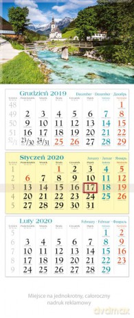 Kalendarz 2020 trójdzielny KT 13 Mostek [KALENDARZ]