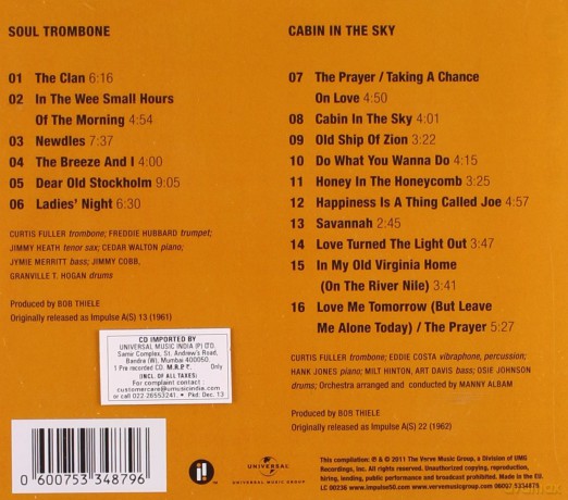Curtis Fuller: Soul Trombone/Cabin In The Sky (2-1 Reissue) [CD]