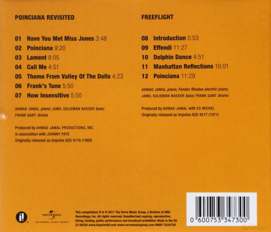 Ahmad Jamal: Freeflight/Poinciana Revisited (2-1 Reissue) [CD]