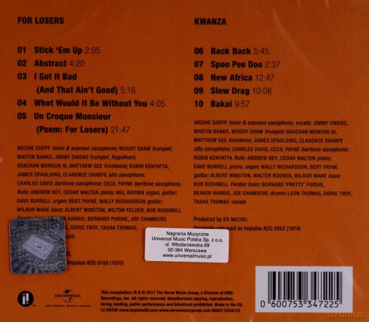 Archie Shepp: For Loosers/Kwanza (2-1 Reissue) [CD]