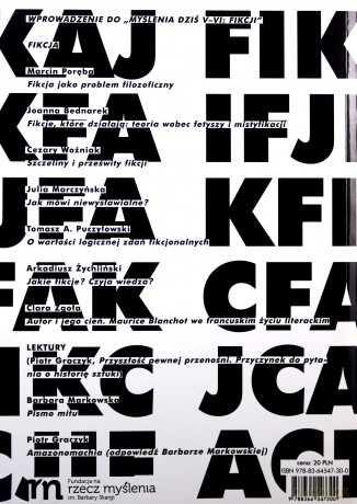 Myślenie dziś (V-VI) Fikcja - opracowanie zbiorowe [KSIĄŻKA]
