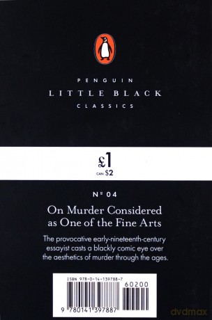 On Murder Considered as One of the Fine Arts - Quincey Thomas De [KSIĄŻKA]