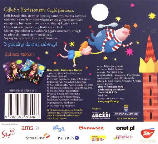 Braciszek i Karlsson z Dachu 1 - Astrid Lindgren (digipack) [AUDIOBOOK] [CD-MP3]