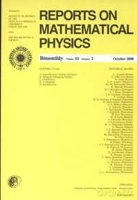 Reports on Mathematical Physics 62/2 2008 [KSIĄŻKA]