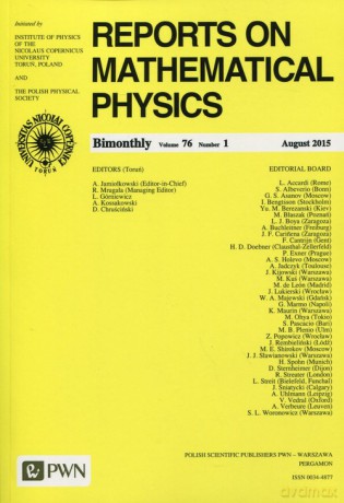 Reports on Mathematical Physics 76 2015 kraj [KSIĄŻKA]