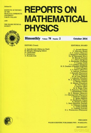 Reports on Mathematical Physics 78/2 2016 Pergamon [KSIĄŻKA]