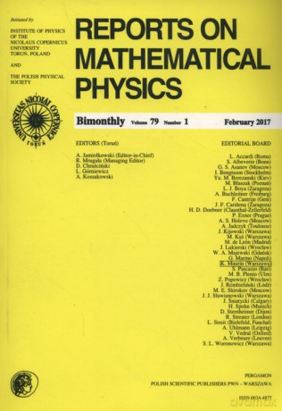 Reports on Mathematical Physics 79/1 2017 [KSIĄŻKA]