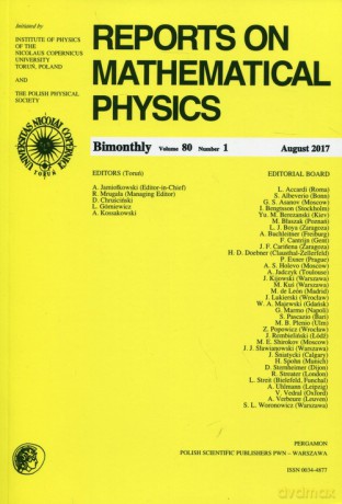 Reports on Mathematical Physics 80/1 2017 Pergamon [KSIĄŻKA]