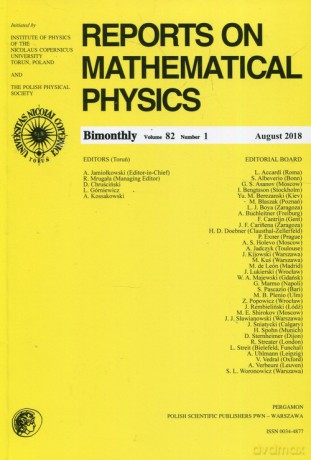 Reports on Mathematical Physics 82/1 [KSIĄŻKA]
