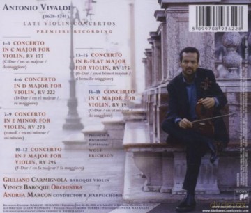 Carmignola, Giuliano: Vivaldi: Late Violin Concertos [CD]
