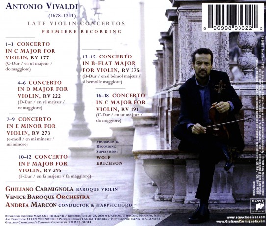 Carmignola, Giuliano: Vivaldi: Late Violin Concertos [CD]
