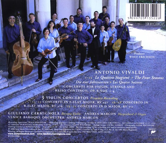 Giuliano Carmignola: Vivaldi: Le Quattro Stagioni And Three Concertos For Violin And Orchestra [CD]