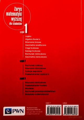 Zarys matematyki wyższej dla studentów Część 1 - Roman Leitner [KSIĄŻKA]