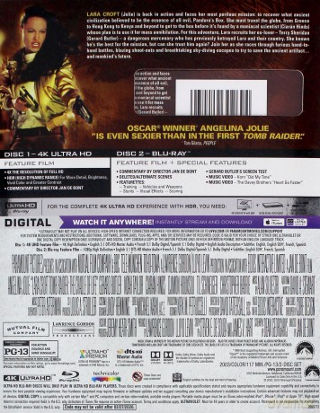 Lara Croft Tomb Raider: The Cradle of Life (Tomb Raider: Kolebka życia) [Blu-Ray 4K]+[Blu-Ray]