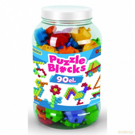Klocki puzzle słoik duży 90 szt. [KLOCKI]