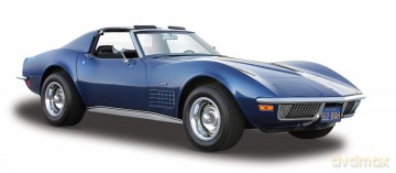 Model kompozytowy Chevrolet Corvette 1970 niebieski 1/24