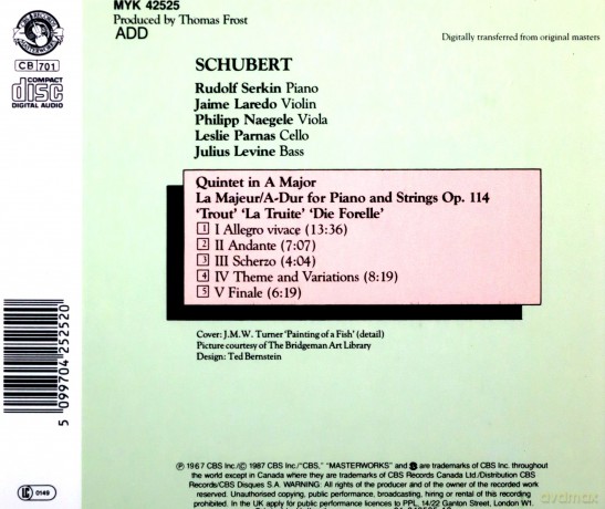 Franz Schubert: Quintette Pour Piano La Truite [CD]