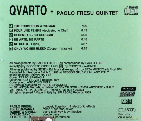 Paolo Fresu Quintet: Qvarto [CD]