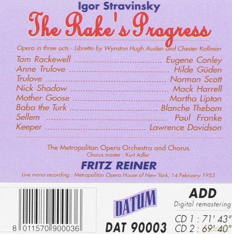 Eugene Conley: Rake'S Progress [2CD]