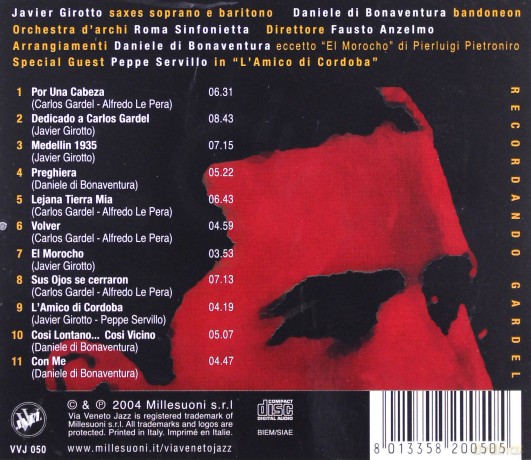 Javier Girotto: Recordando Gardel [CD]