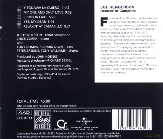 Joe Henderson: Relaxin' at Camarillo [CD]