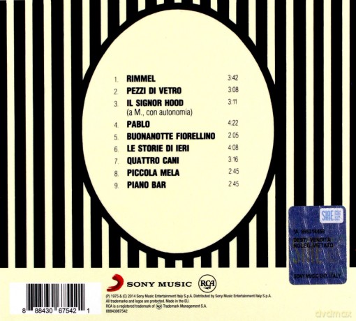 Francesco De Gregori: Rimmel [CD]